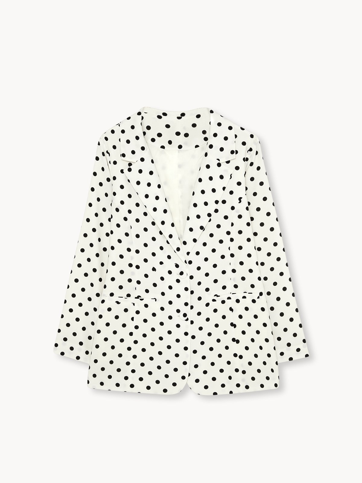 Polka Dot Blazer White Pomelo Fashion