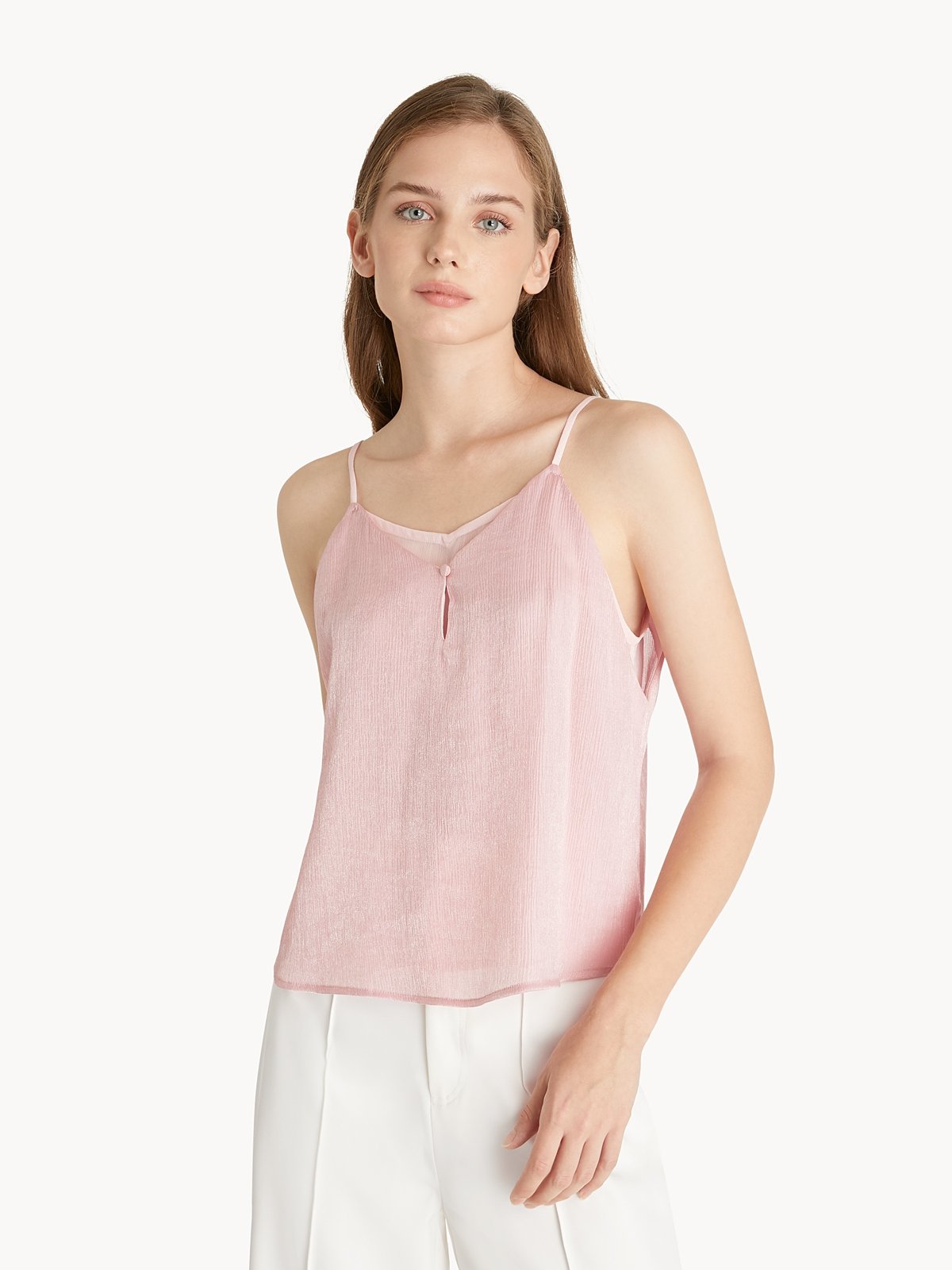Loose Spaghetti Strap Top Pink