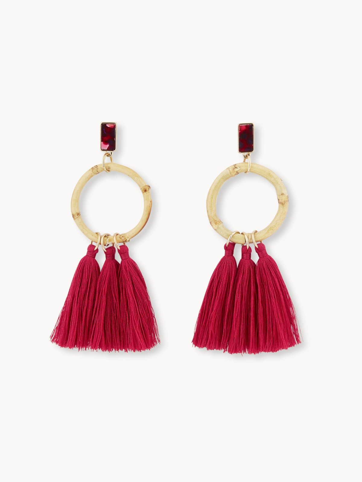 Red earrings deals tassel
