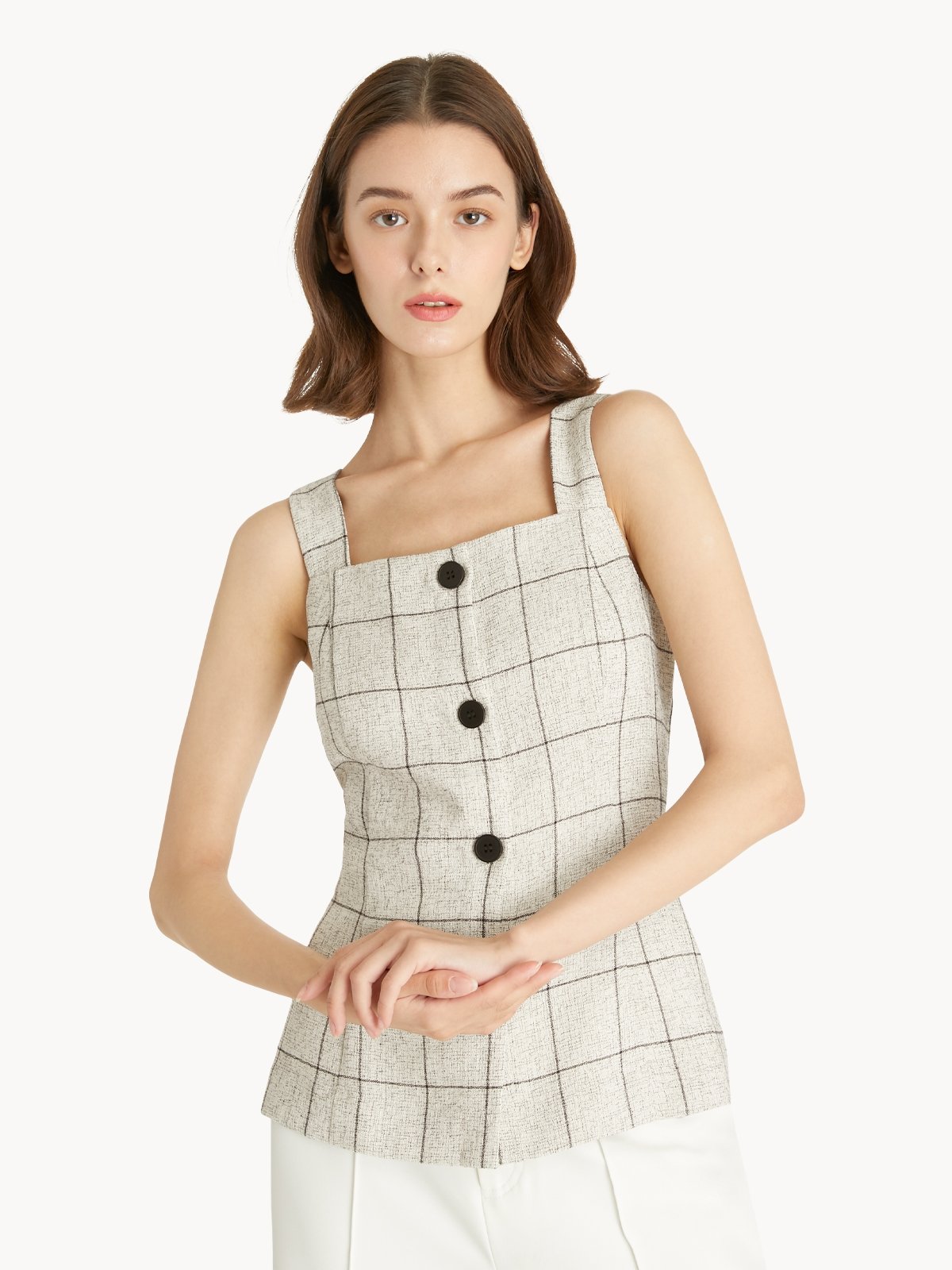 Square Neck Sleeveless Top main image 1