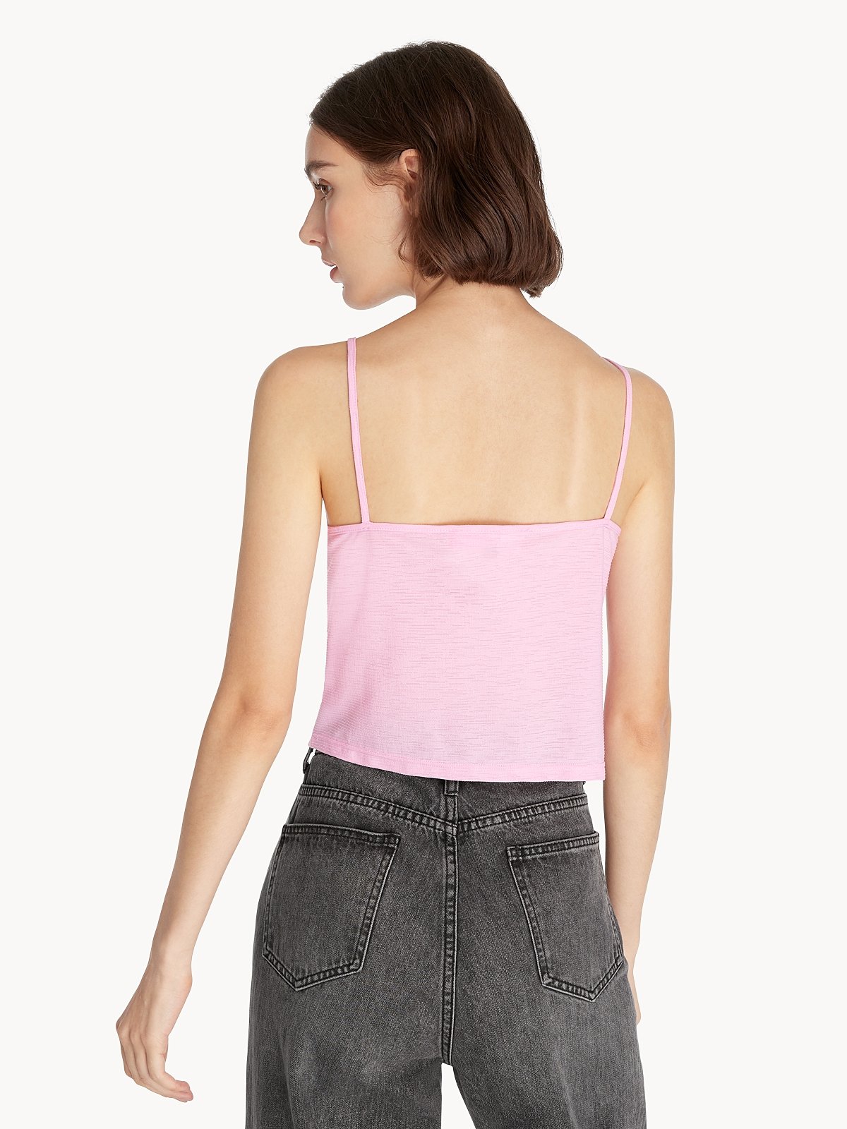 V Neck Cami Top - Pink - Pomelo Fashion