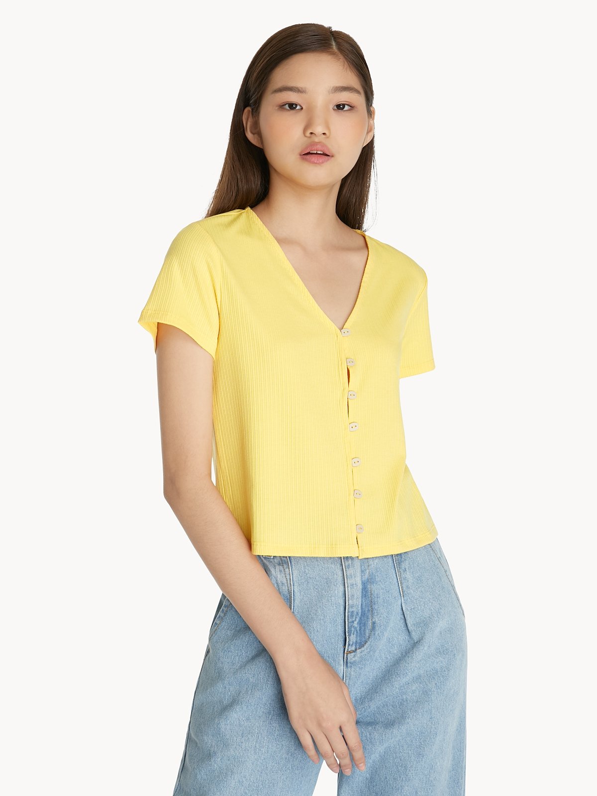 yellow button top