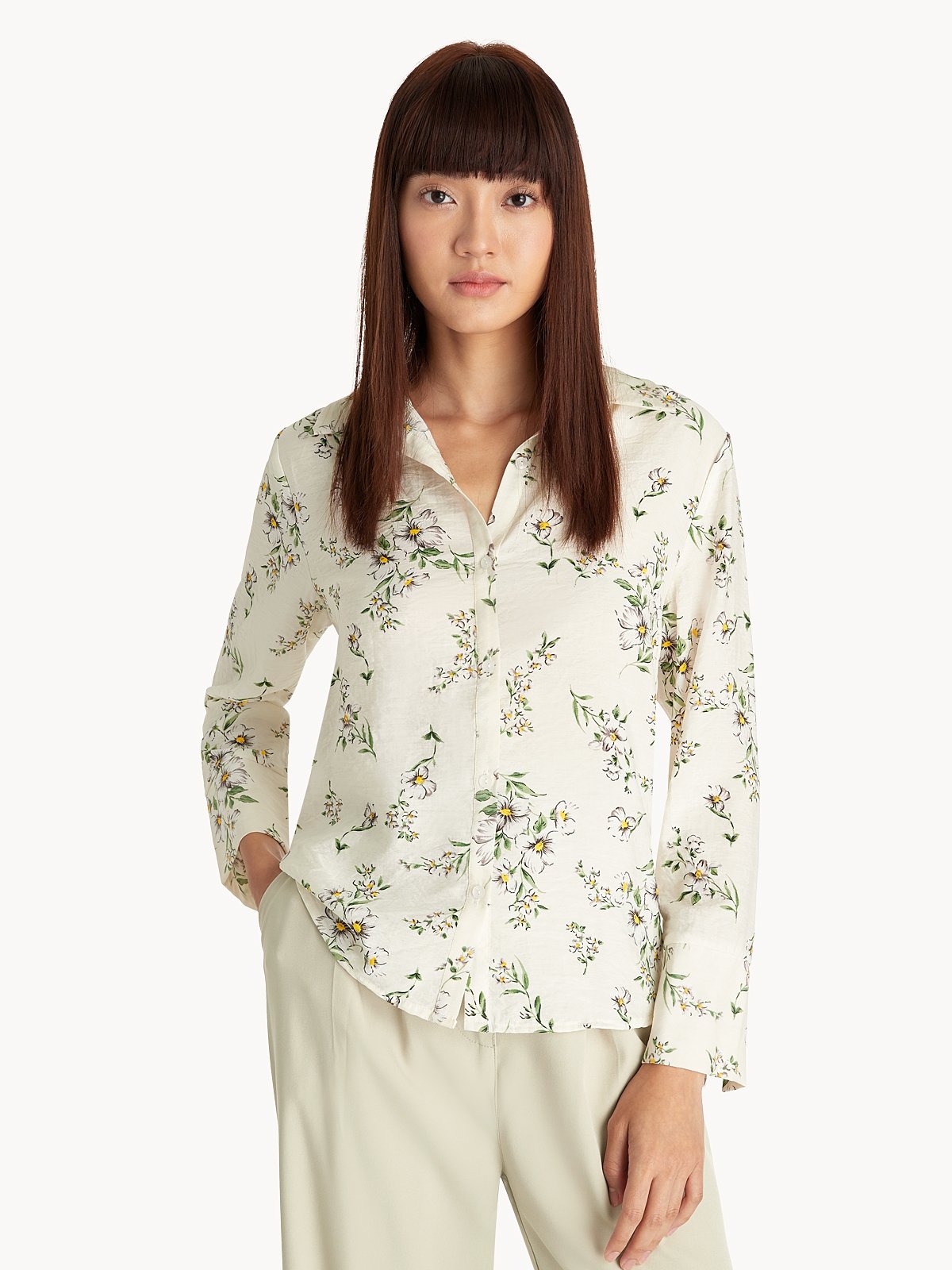 Italian Cotton Floral Button Up Shirt