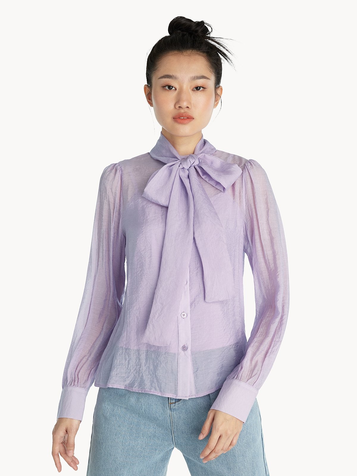 Purple sheer top new arrivals
