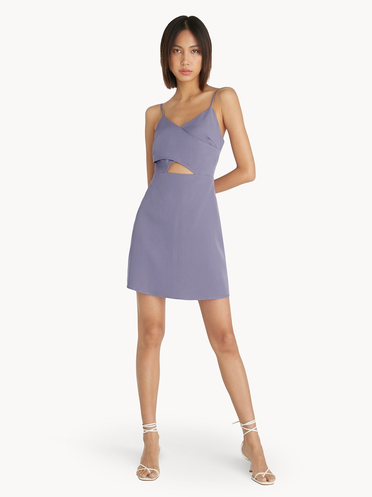 Mini Cut Out Strap Dress Purple Pomelo Fashion