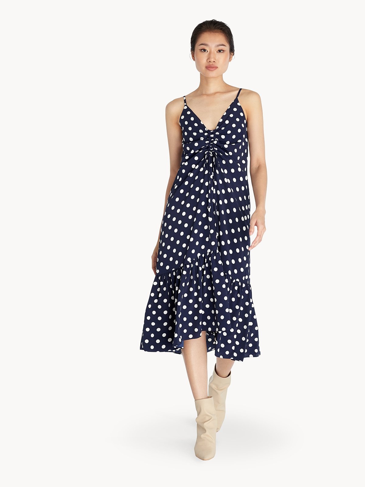 Next navy polka new arrivals dot dress