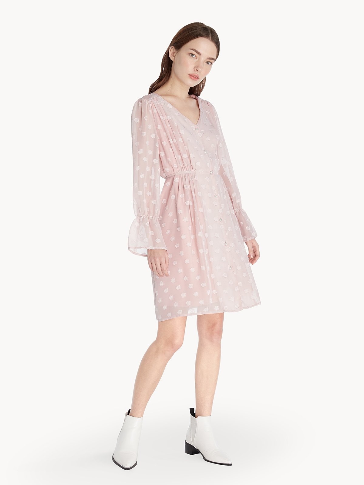 Sheer button down dress hot sale