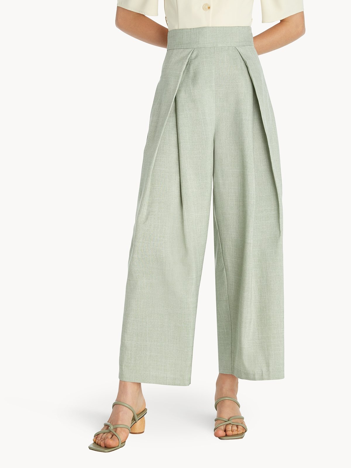Green outlet pleated pants