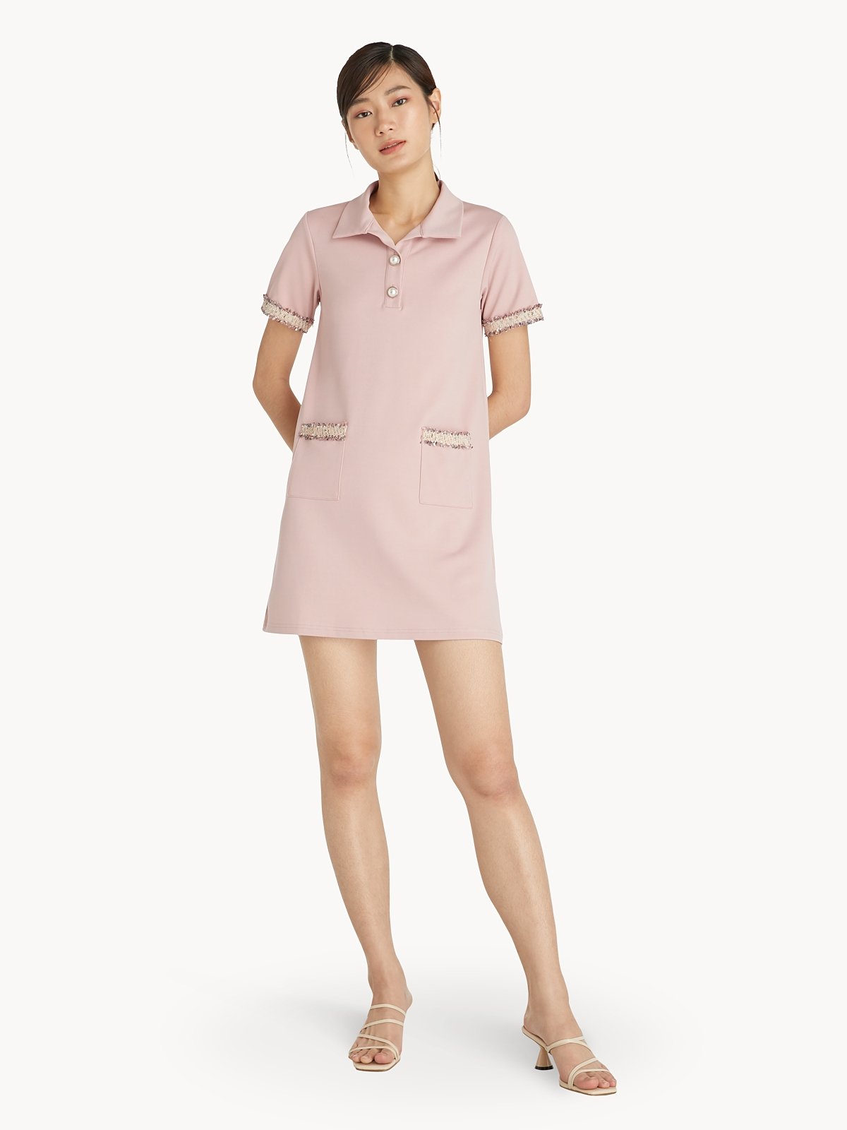 Pink polo shirt dress online