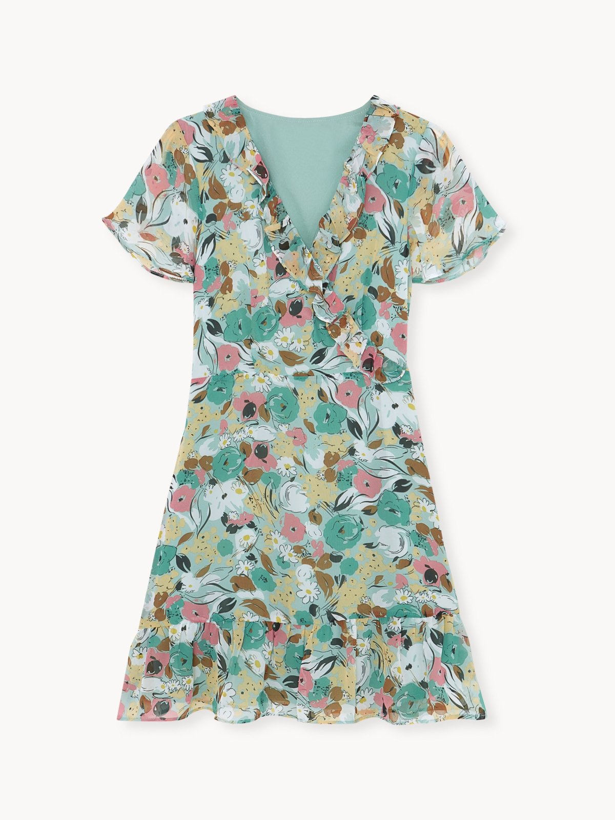 H&m green floral dress on sale