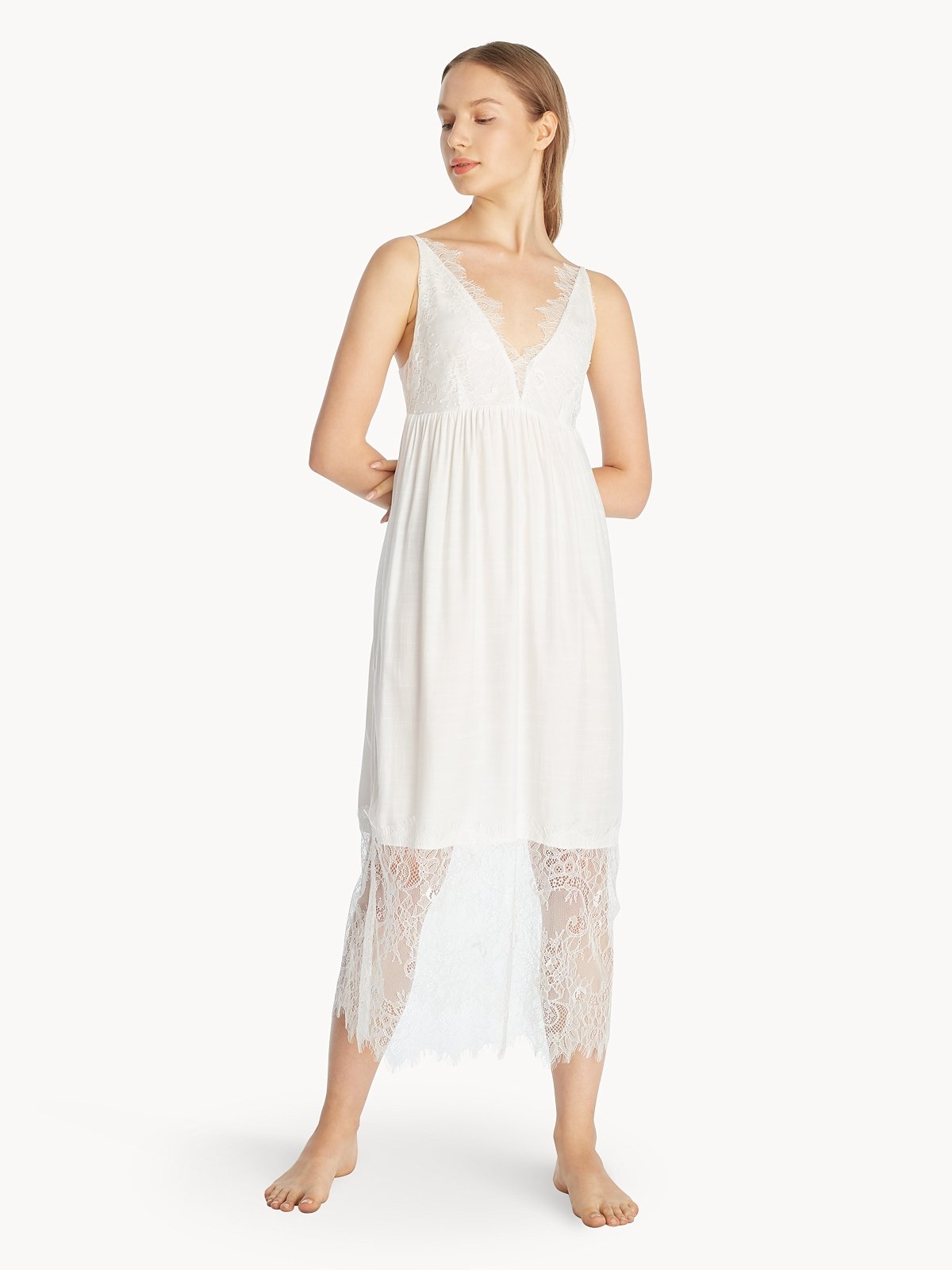 White lace outlet slip