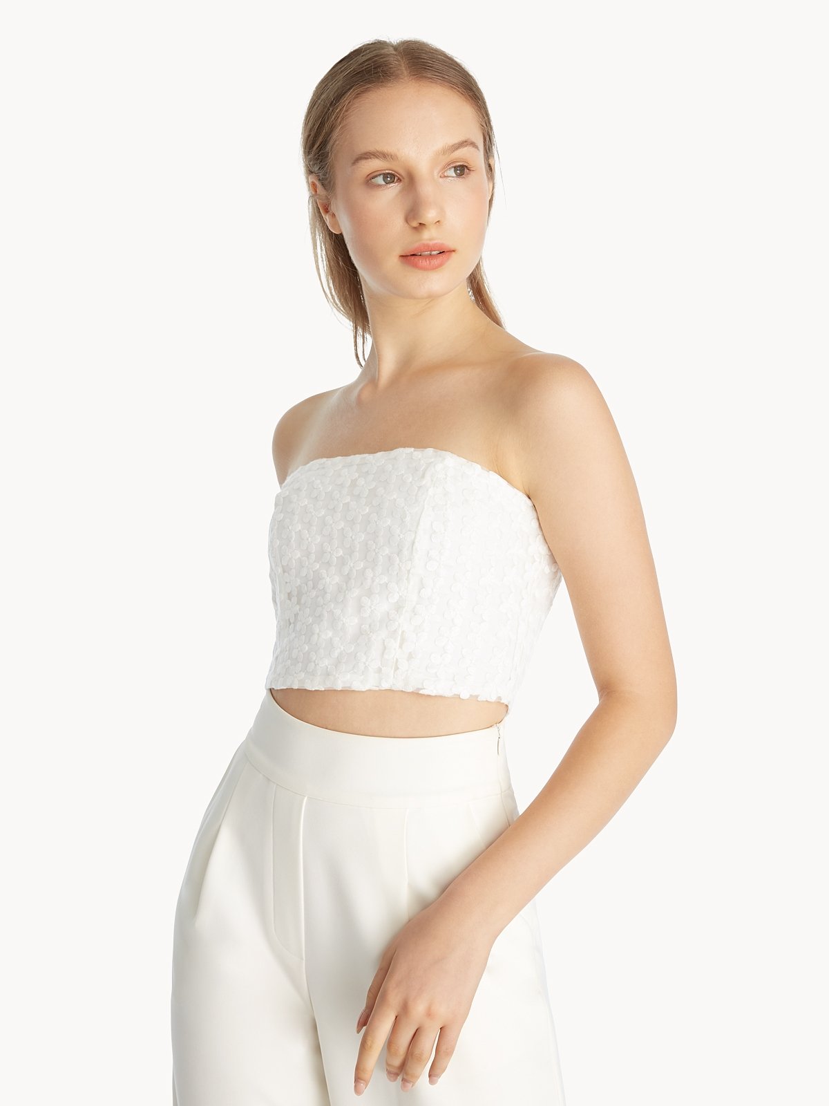 White lace tube top on sale
