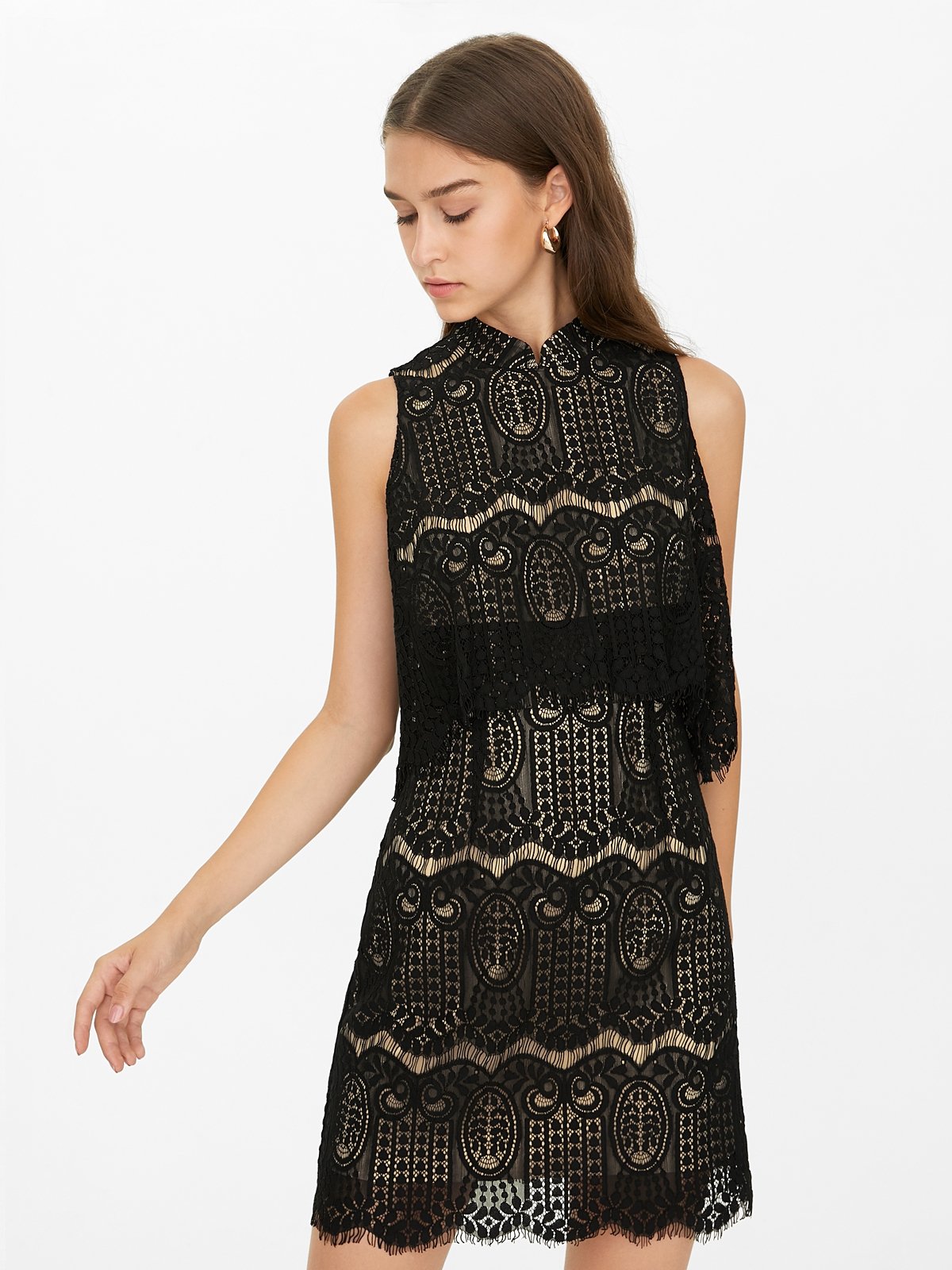 H&m black clearance lace dress