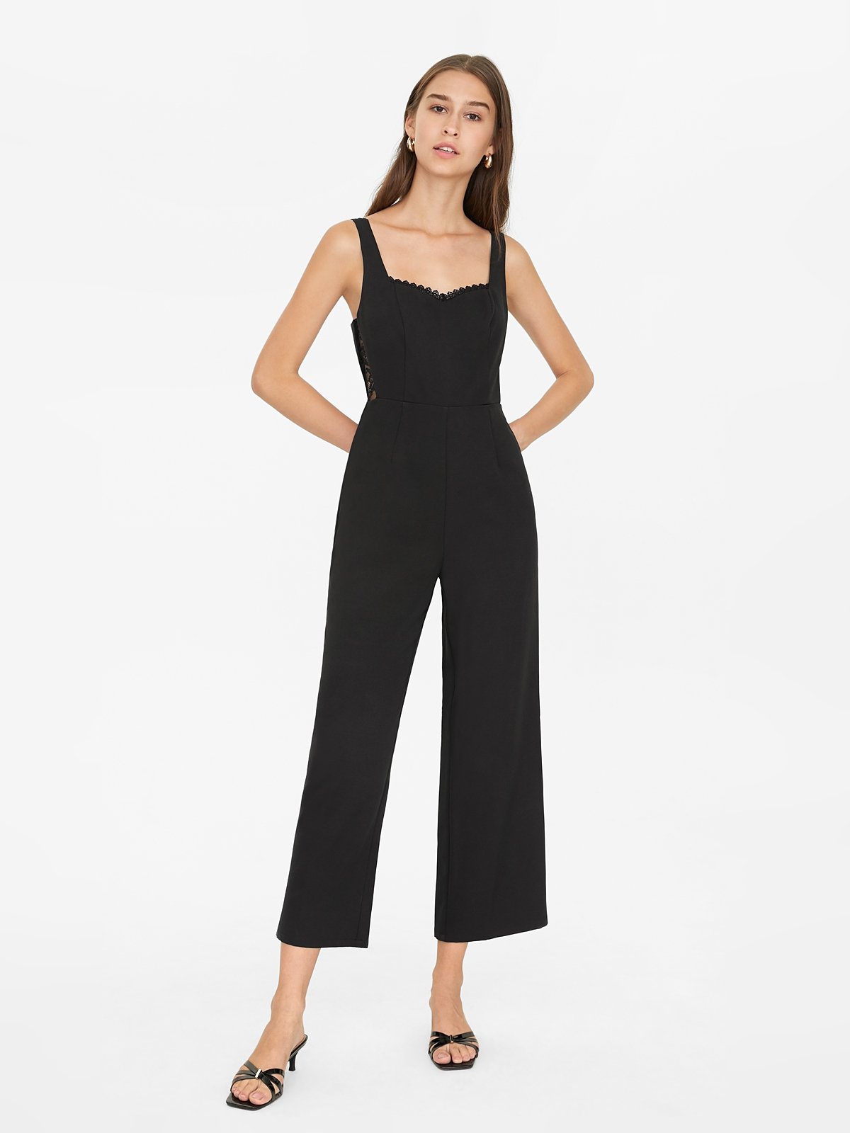 16160 Black Lace Detail Jumpsuit main image 1