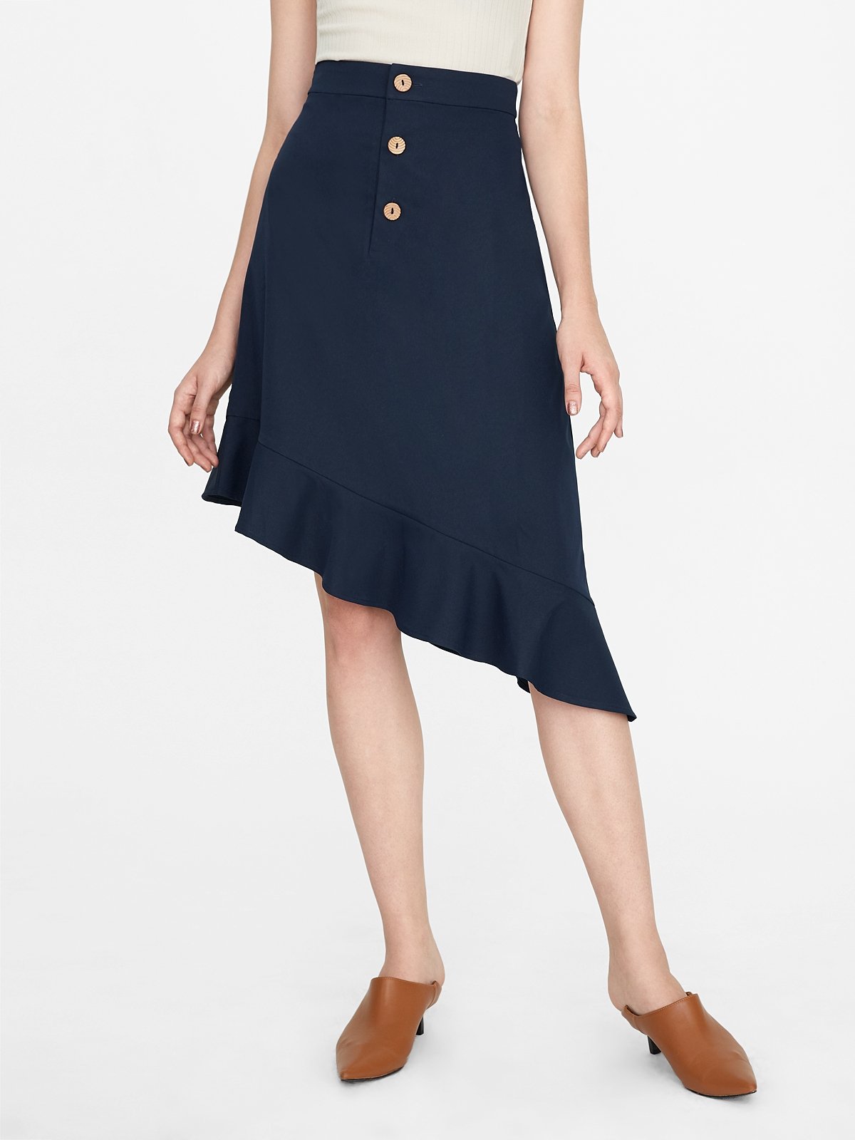 Asymmetric frill sales skirt