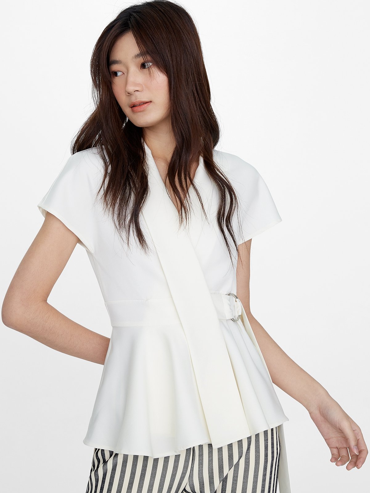 White belted blouse hotsell