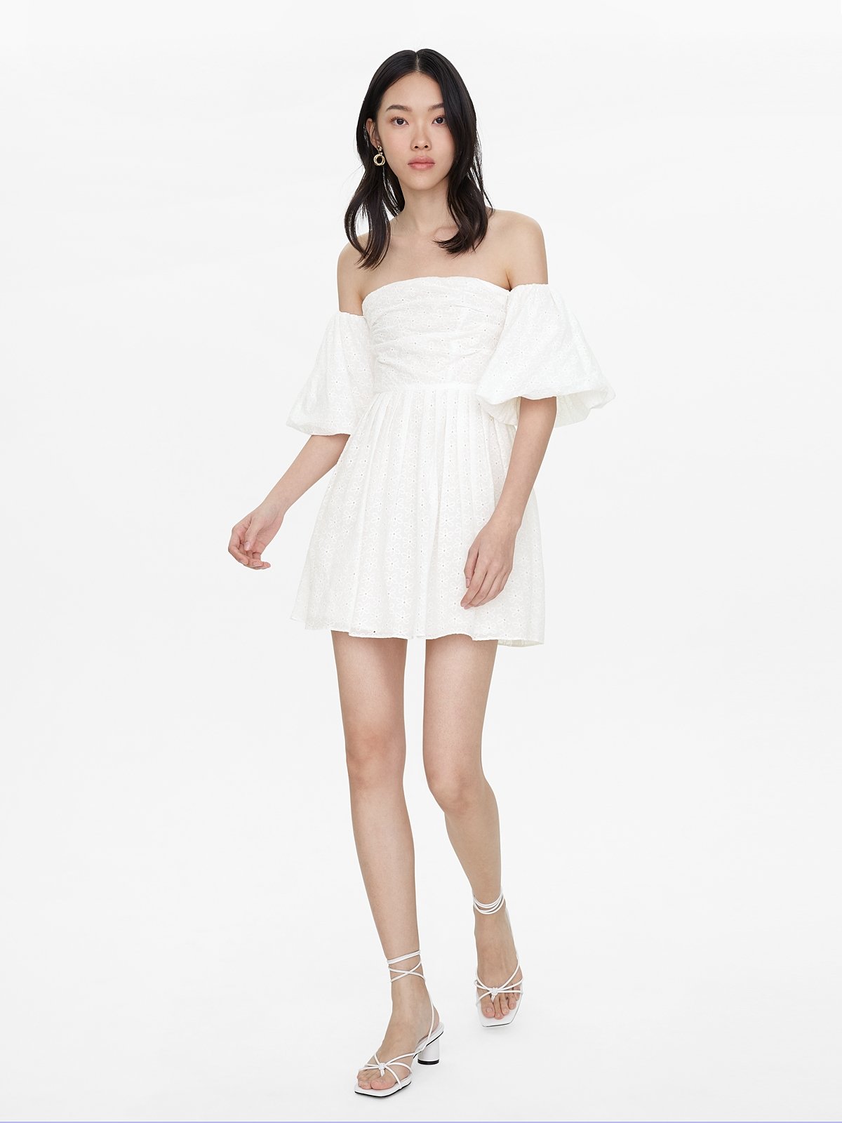 White mini off outlet the shoulder dress