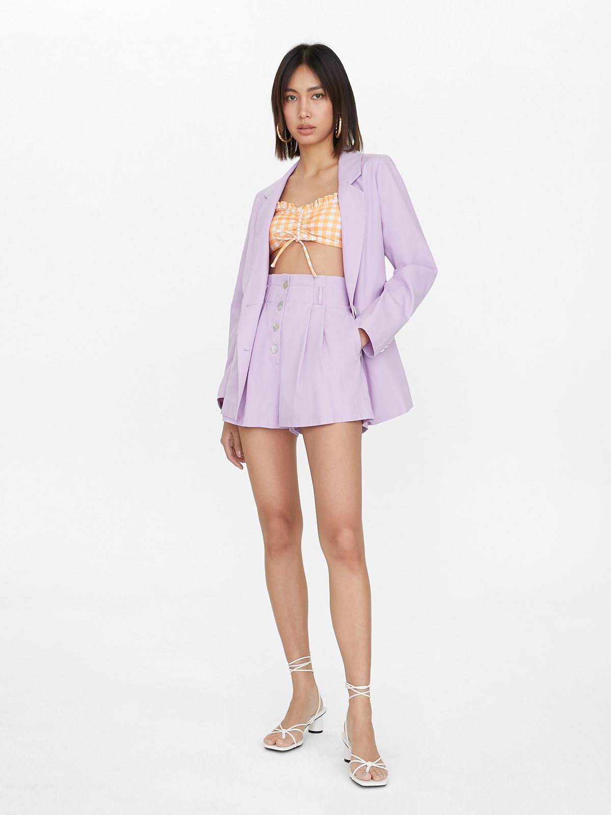 Purple hot sale blazer set