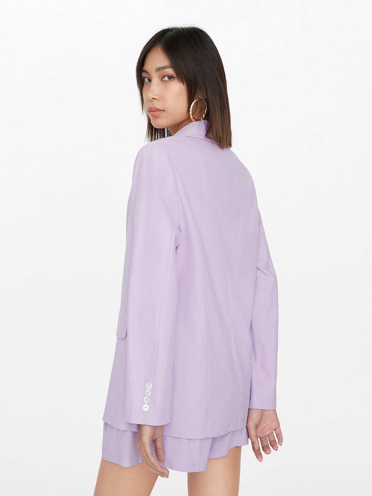 Purple oversized blazer top