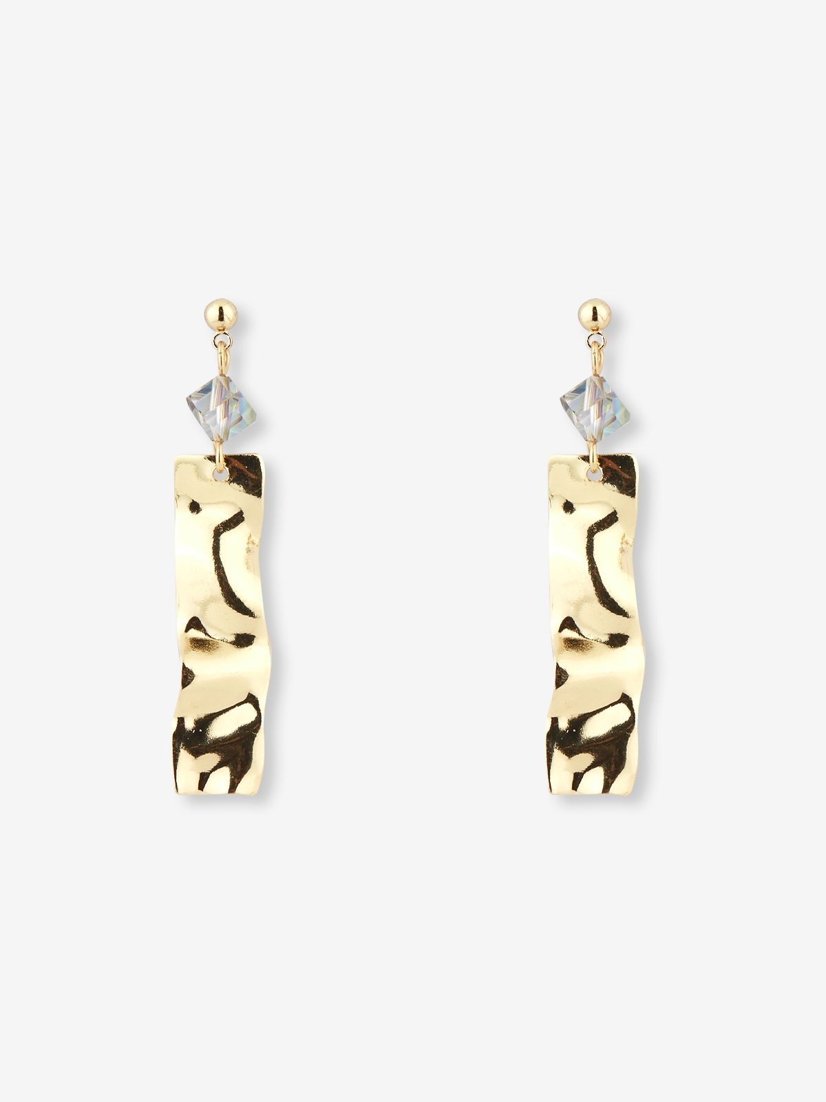 Rectangle Foil Effect Drop Earrings Gold Pomelo Fashion