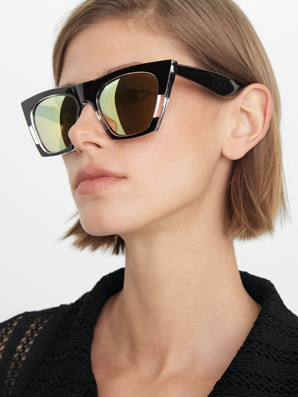 Sharp Cat Eye Sunglasses Black