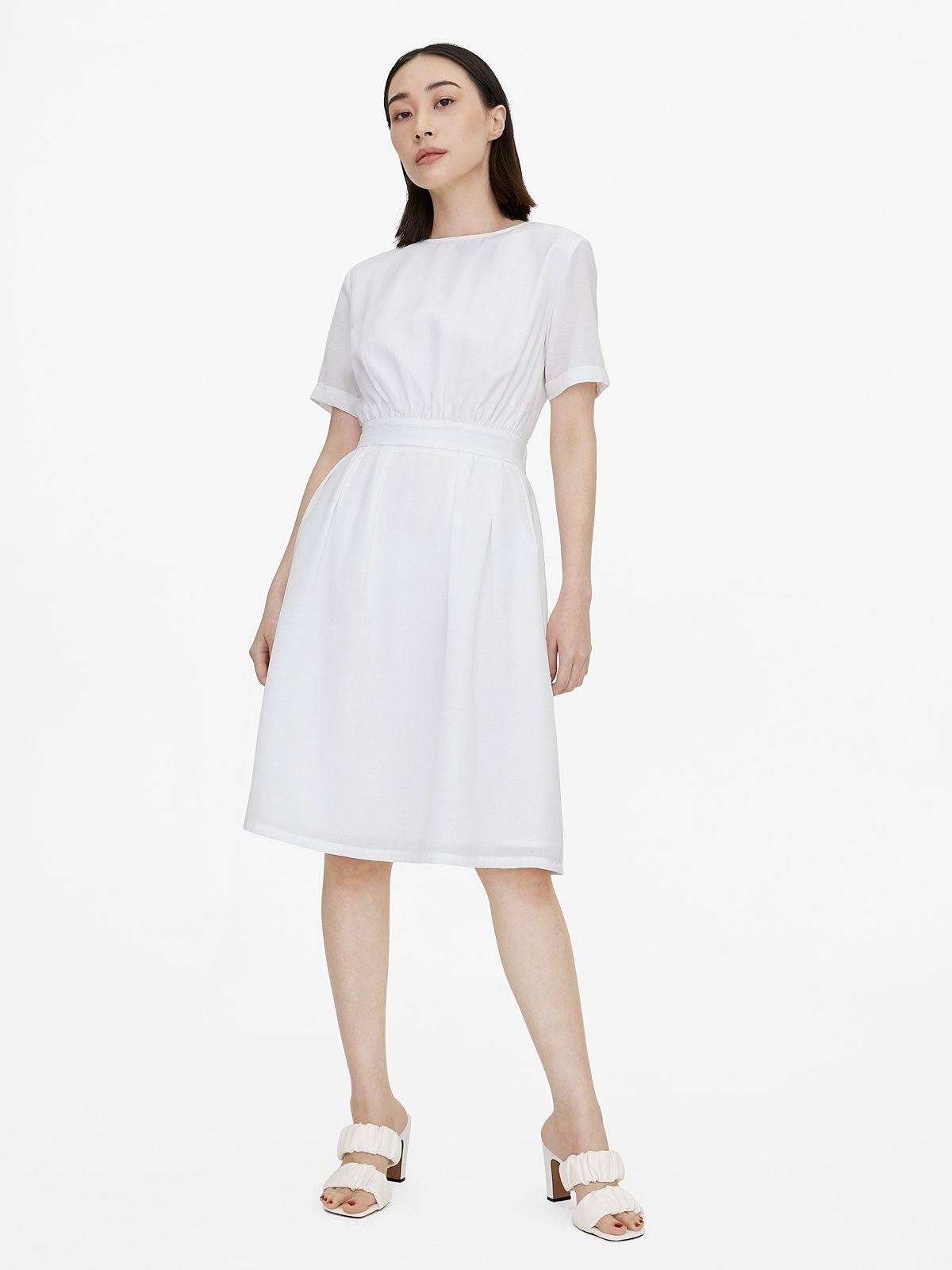 White midi evening sale dress