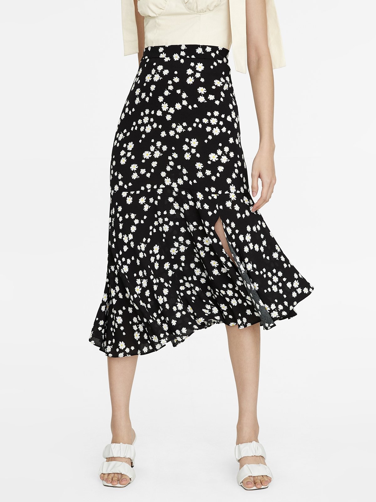 Asymmetrical skirt floral online
