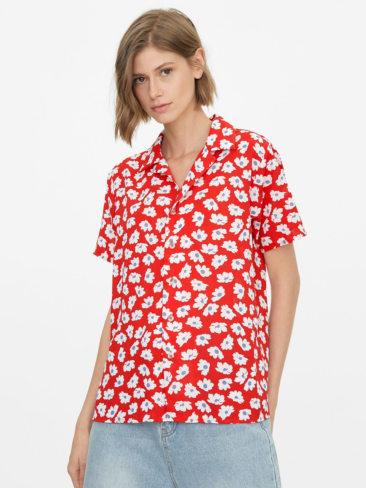 Red floral new arrivals shirt