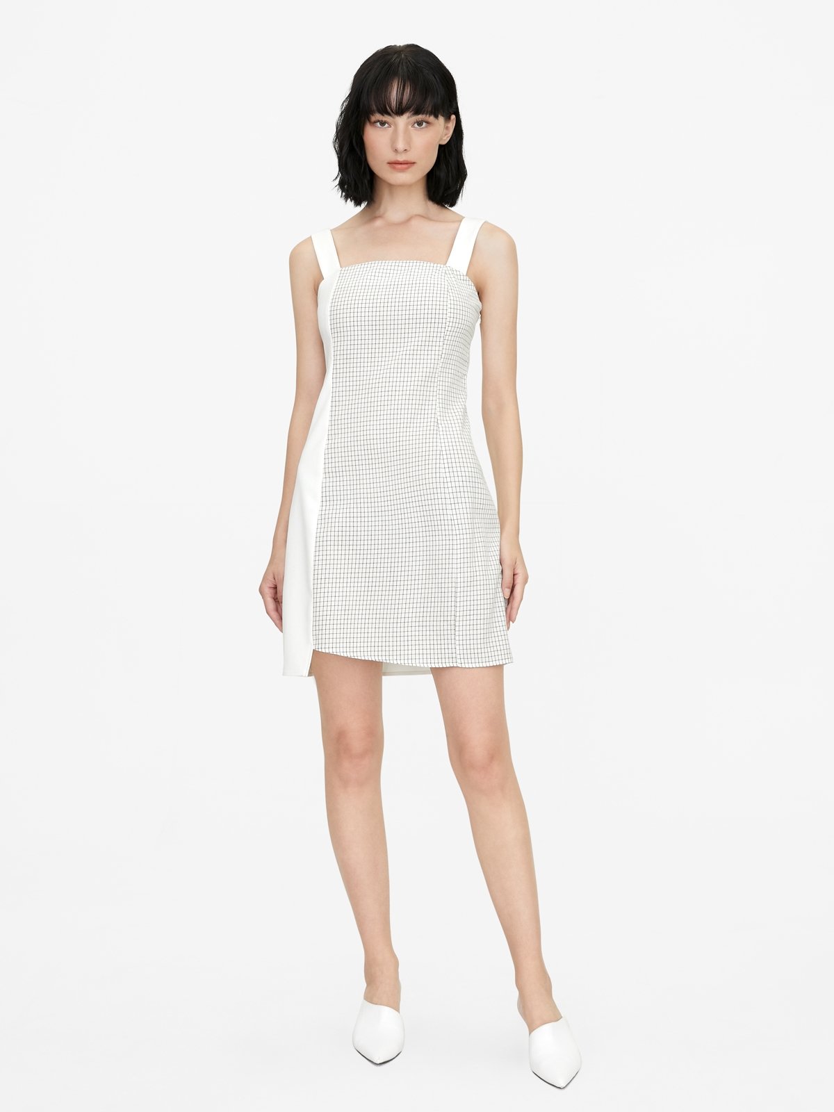 Grid print dress clearance