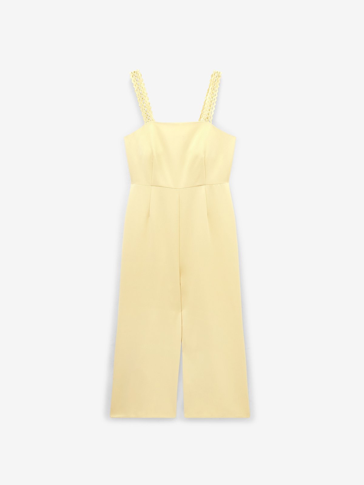 Lace Strap Jumpsuit - Yellow - Pomelo
