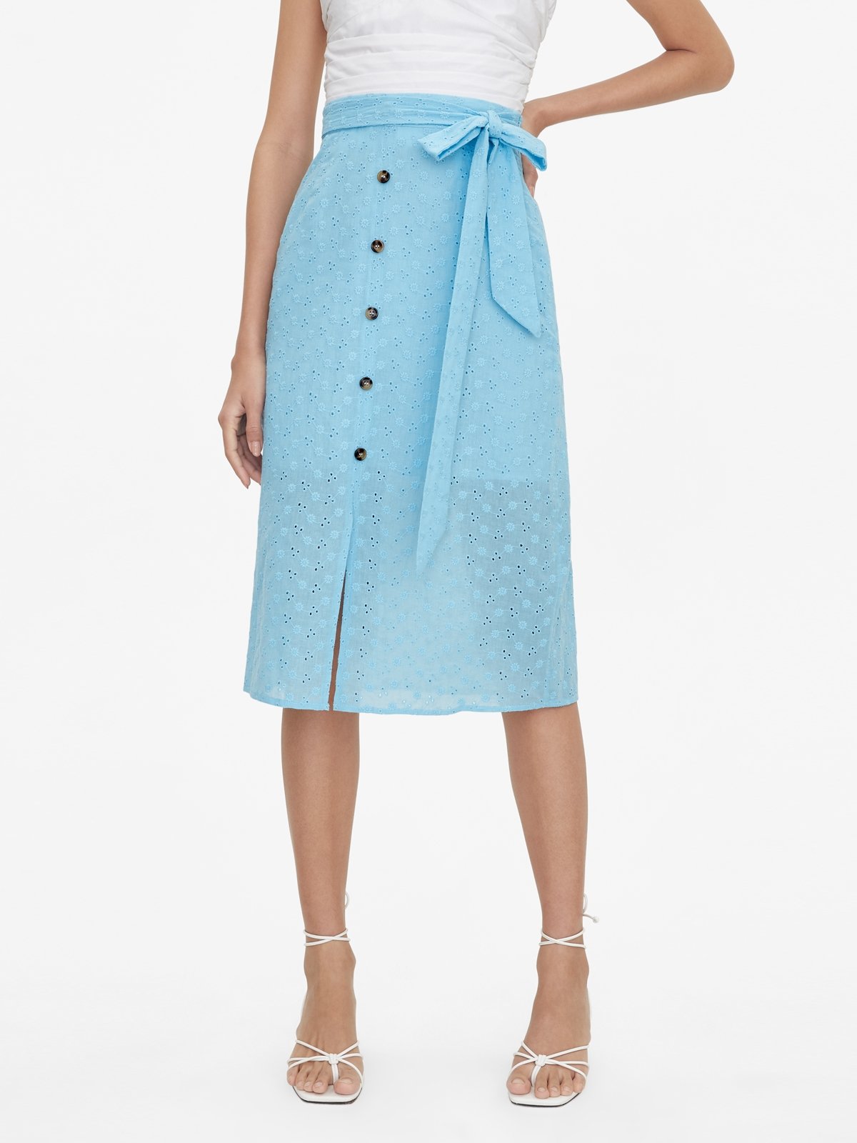 Light blue eyelet skirt online