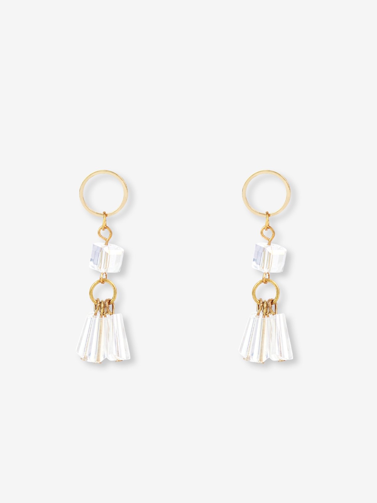 White tassel drop earrings hotsell