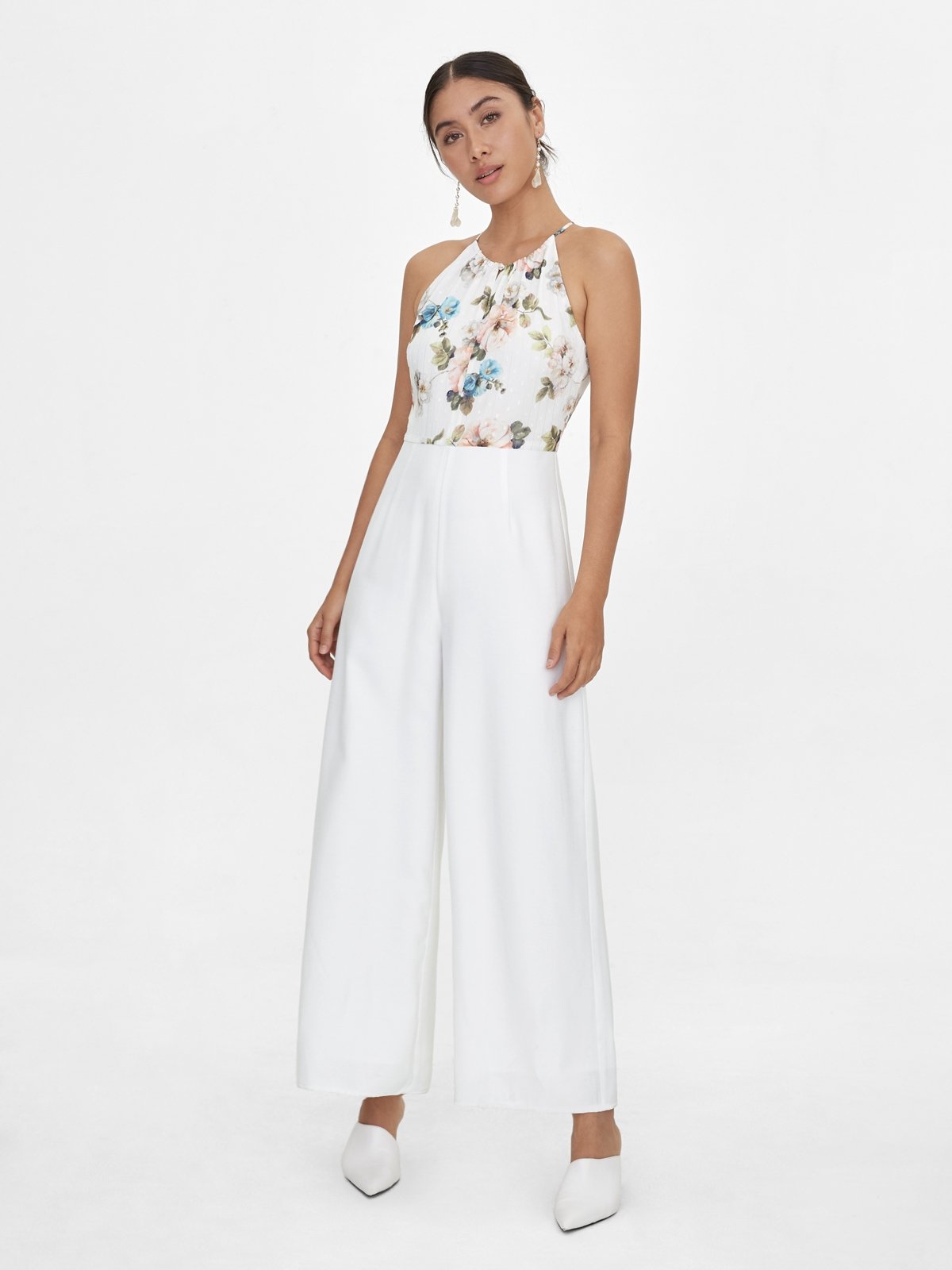 Halter neck floral jumpsuit hotsell