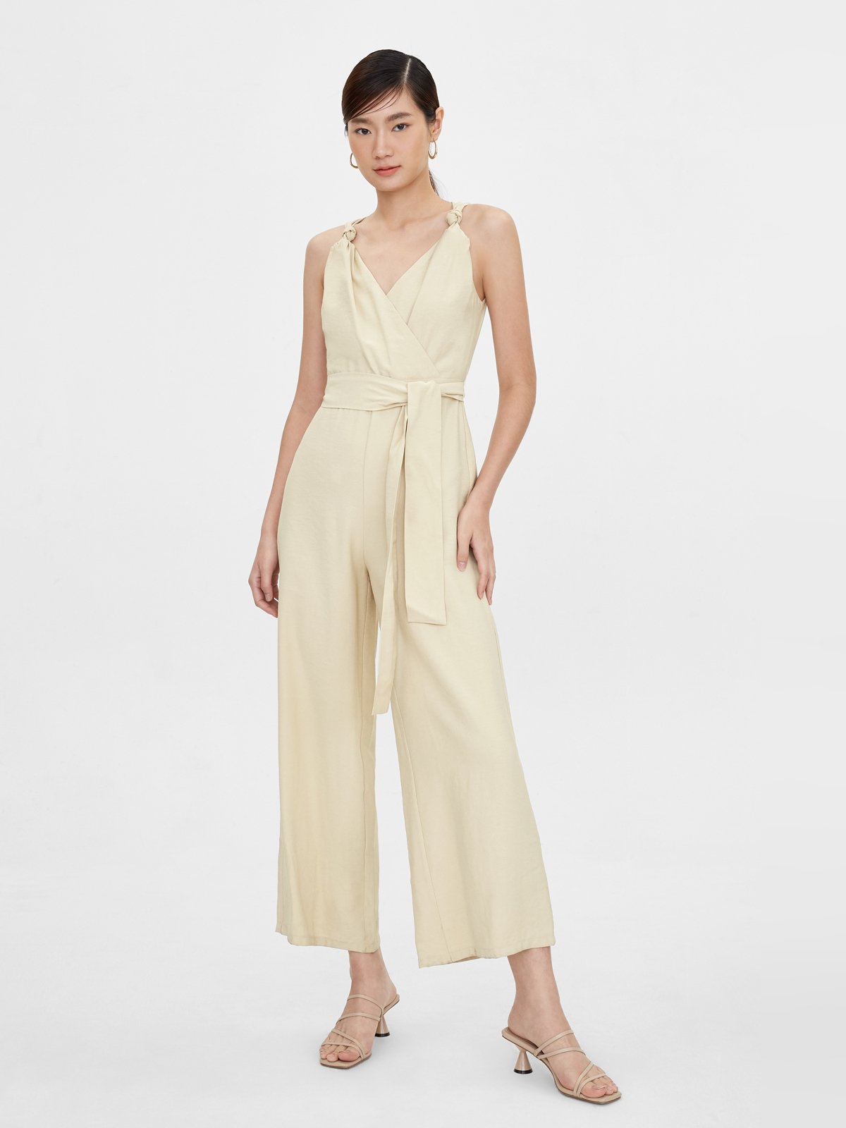 And The Why Laced Surplice Tie Waist Jumpsuit main image 0