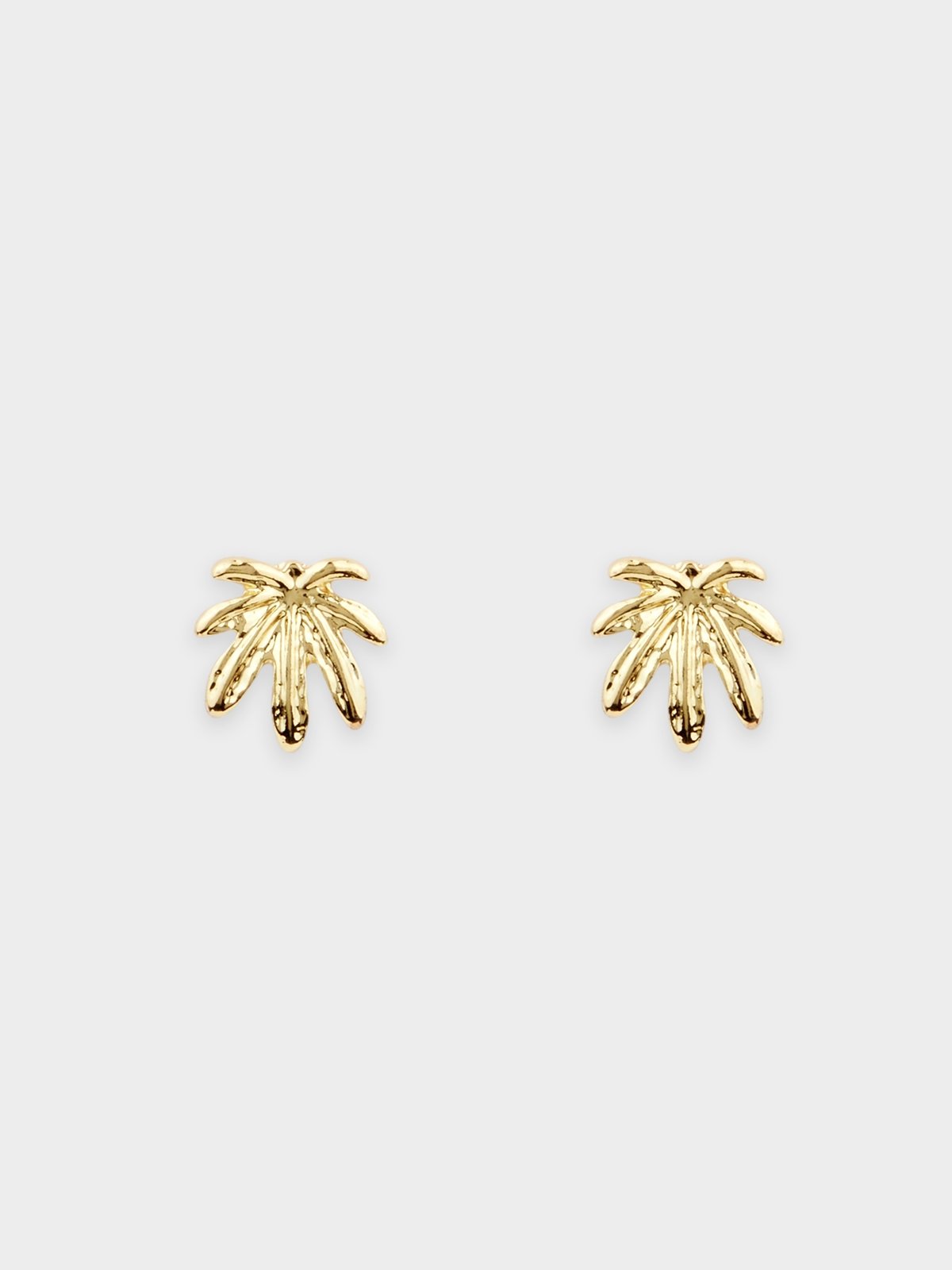 Golden Leaf Shaped Ear Stud by FashionCrab® 