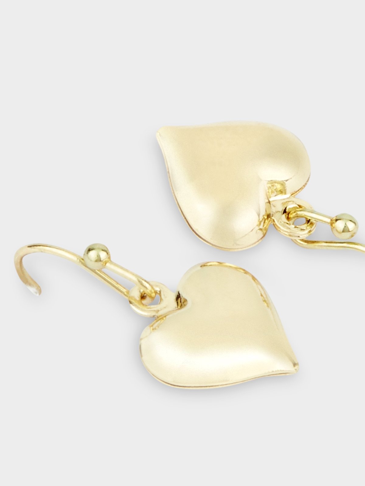 Gold heart outlet drop earrings