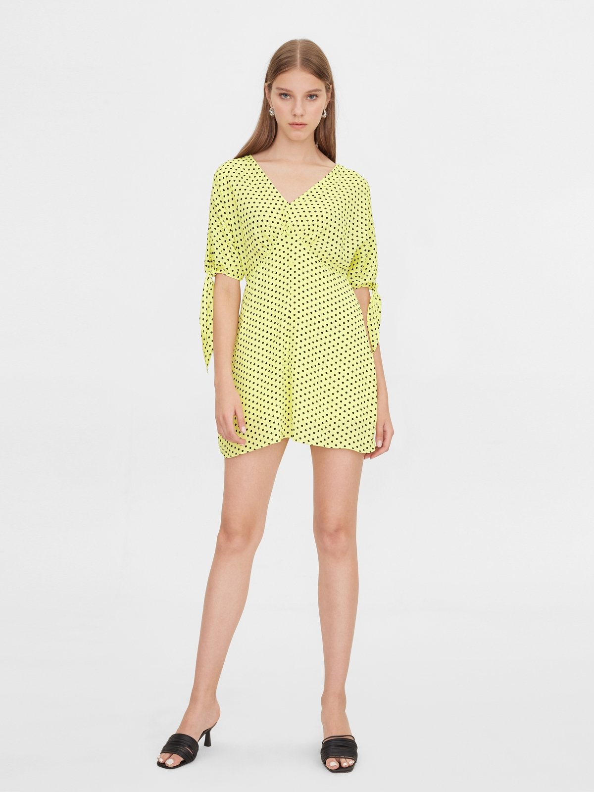 Zara yellow polka dot dress hotsell