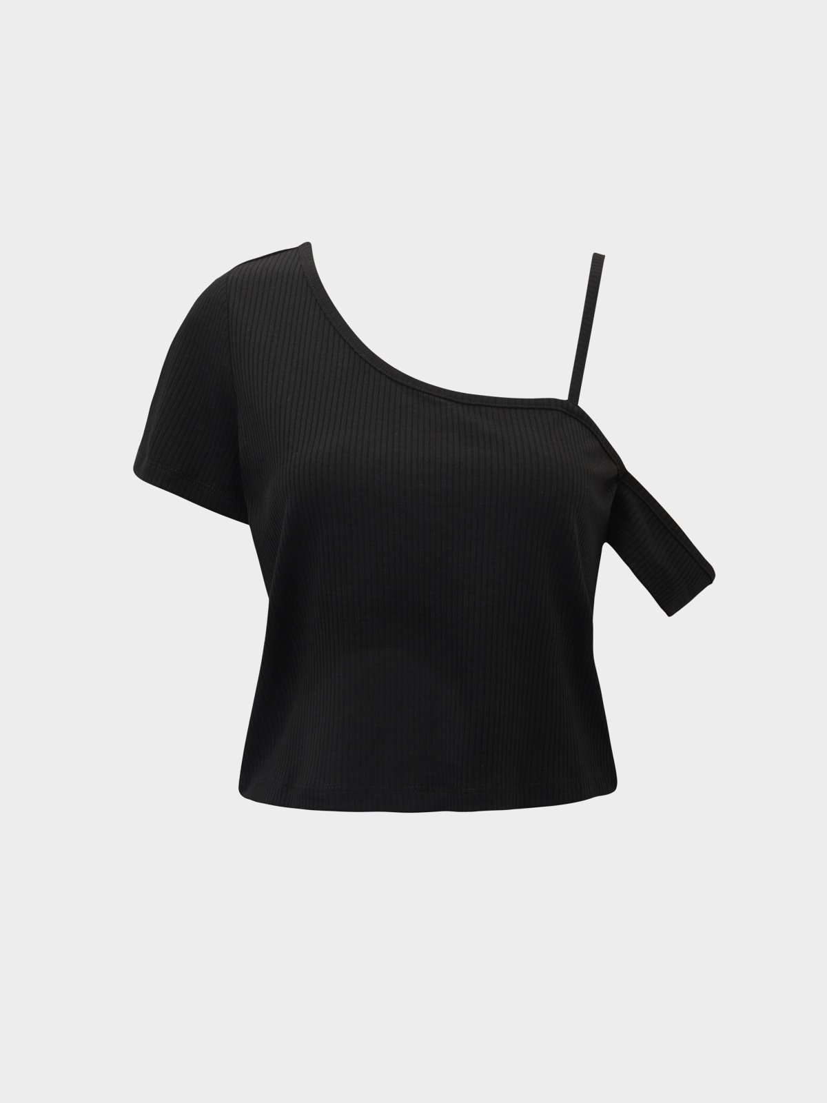 One strap cheap black crop top