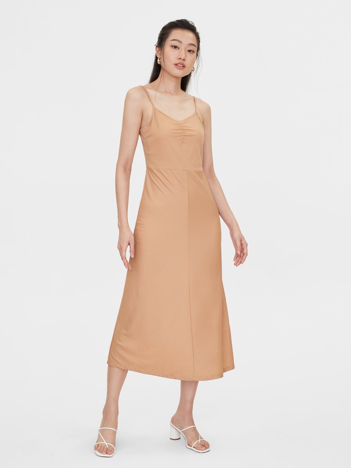 Beige spaghetti strap dress clearance