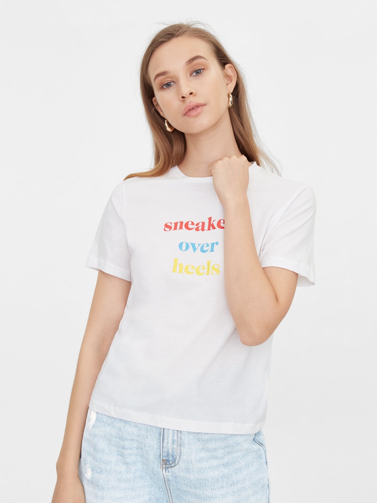 Sneakers Over Heels Graphic Tee White Pomelo Fashion