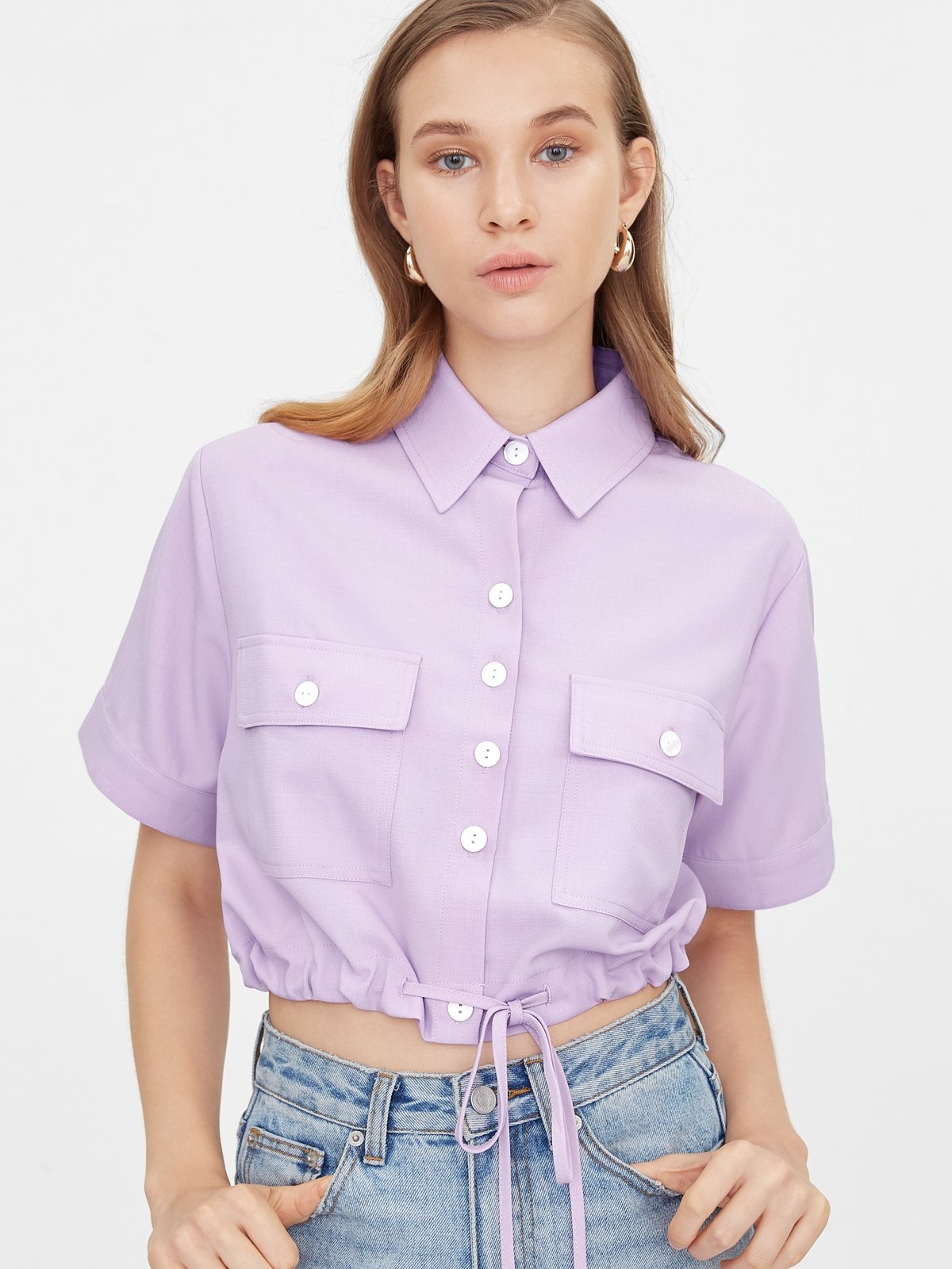 Womens smock tops with pockets discount
