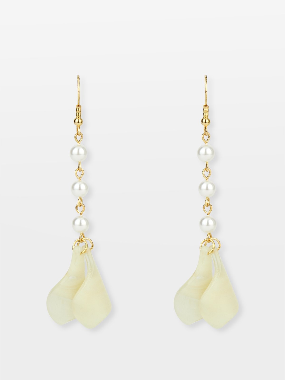 Gold linear outlet drop earrings