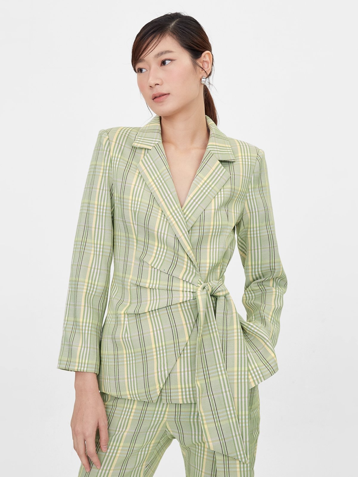 Green and blue plaid blazer new arrivals