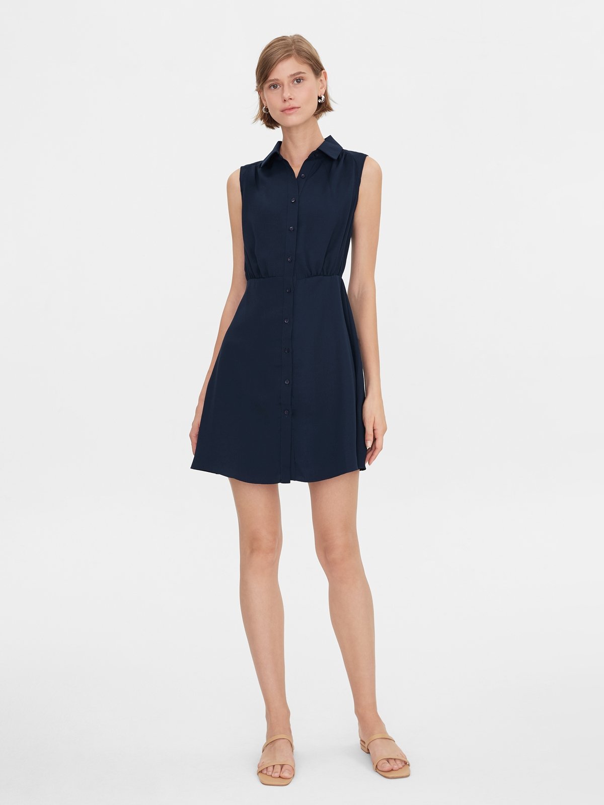 Button up blue dress online