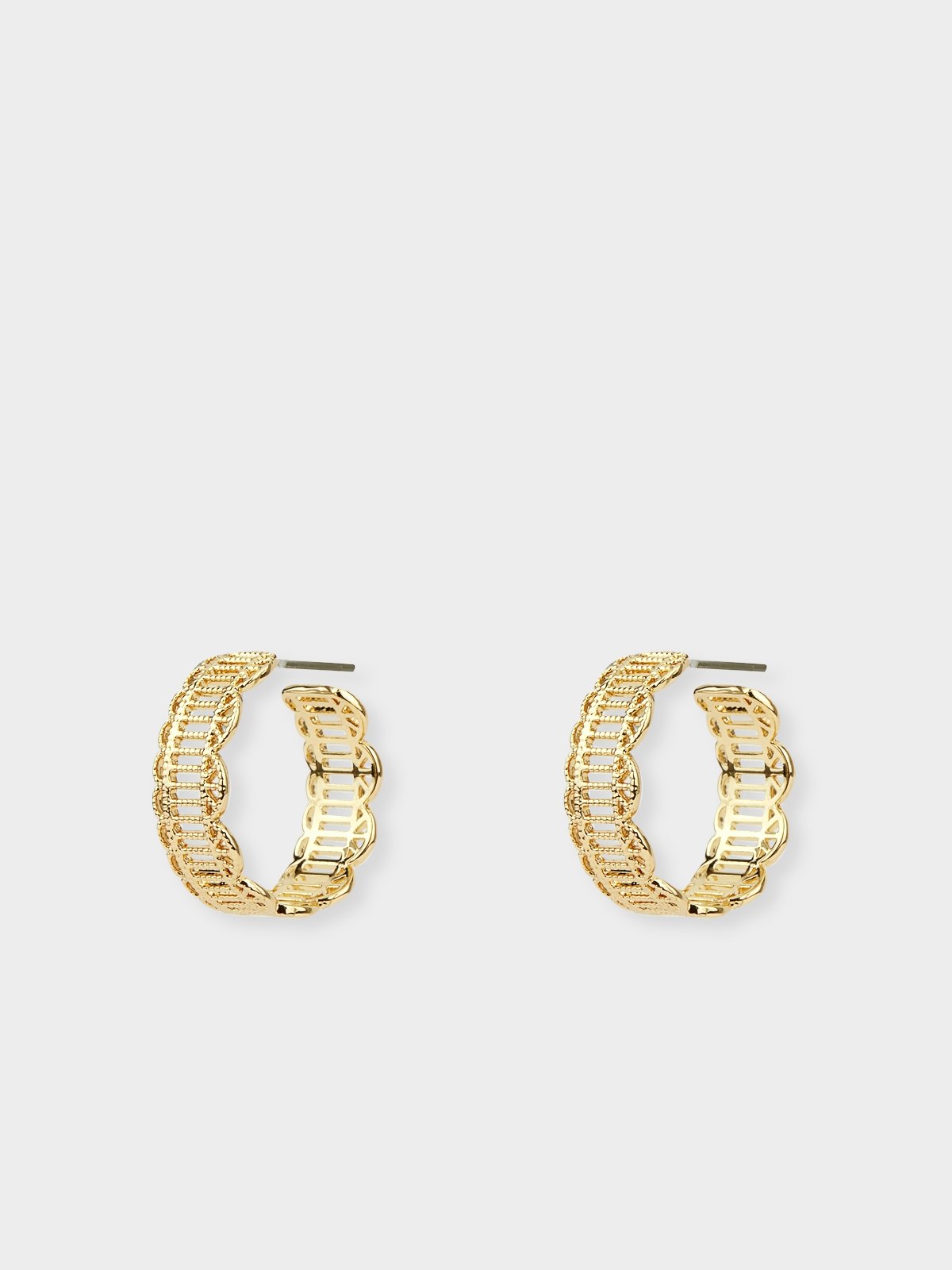 Gold hoop top stud earrings