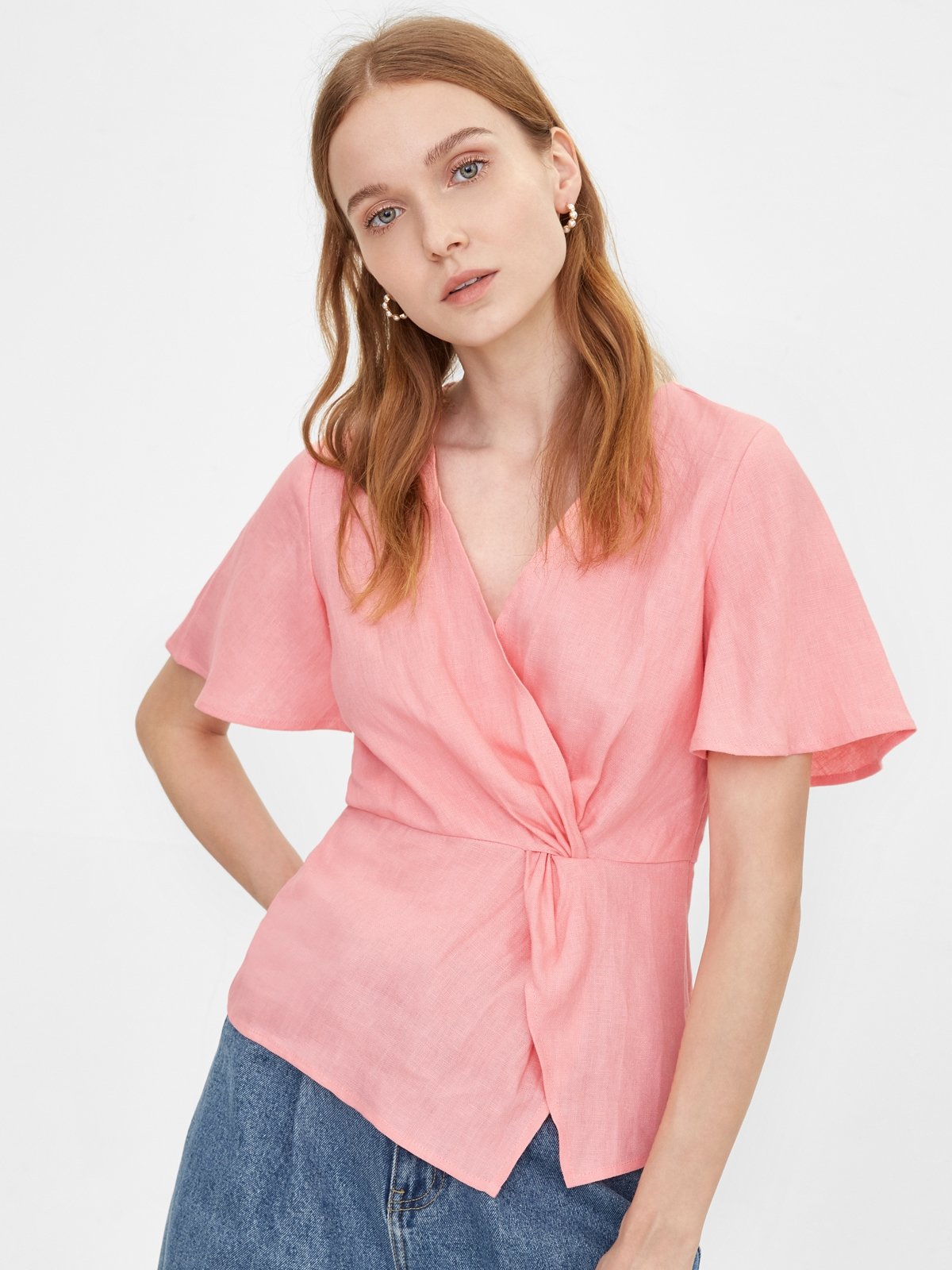 V neck new arrivals wrap top