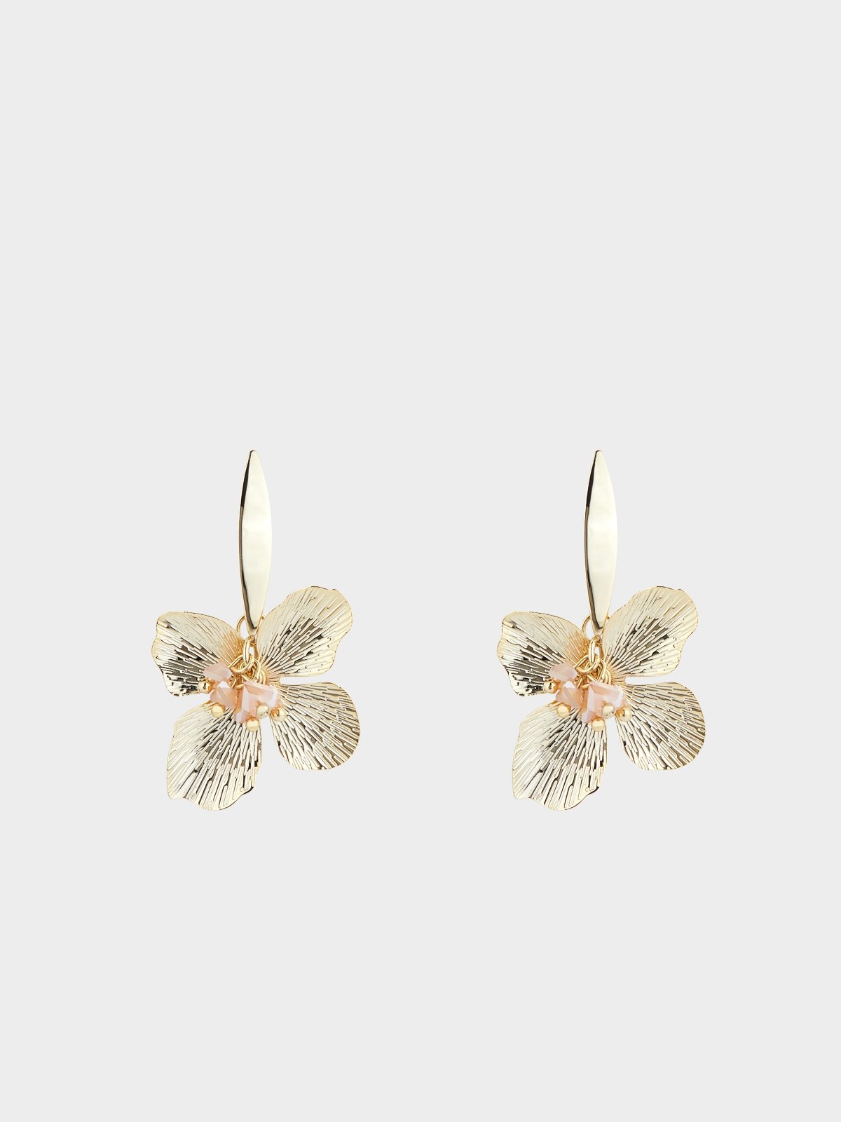 Gold flower drop on sale earrings