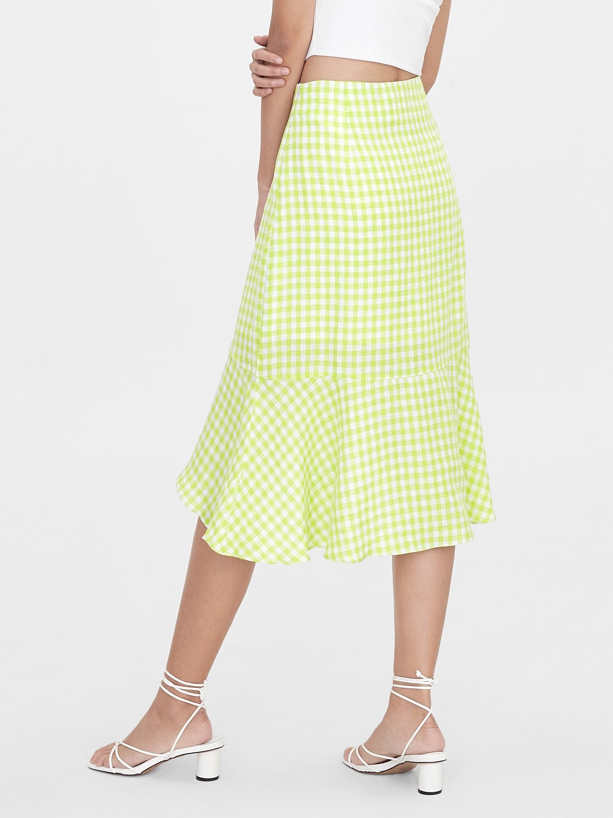 Green gingham skirt top