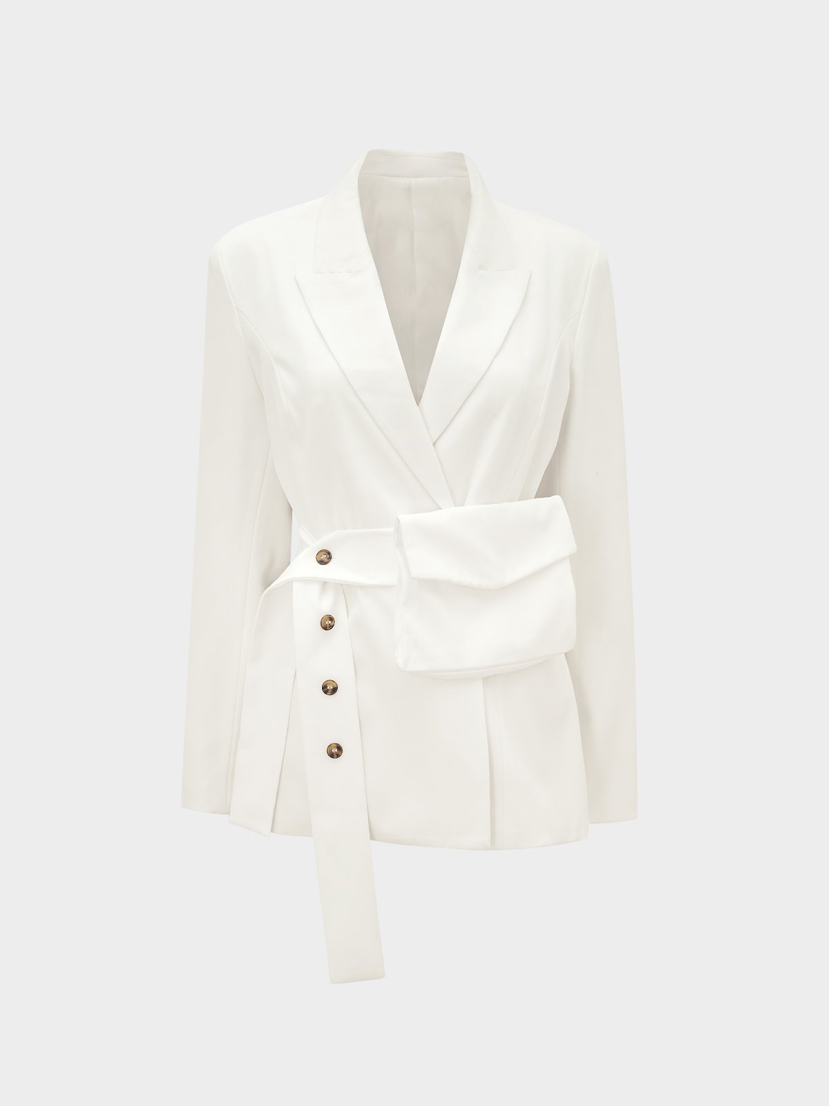 Belted Bag Blazer White