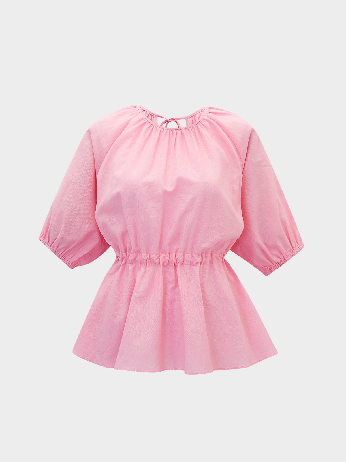 Pink peplum hot sale blouse